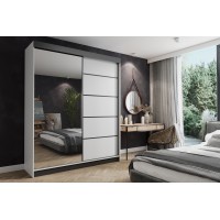Skapis AMO 150, balts/melnas līnijas